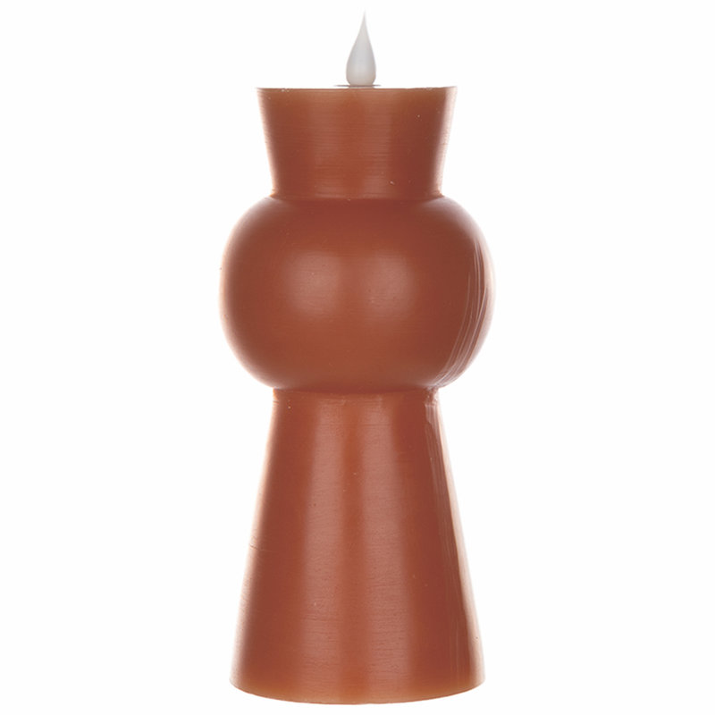 Ensemble de bougies sans flamme 2 pièces sans parfum, H 8,5 po x l 3,25 po x P 3,25 po, Orange