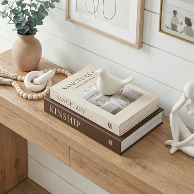 Decorative Book Boxes For Coffee Table Decor (set Of 2)