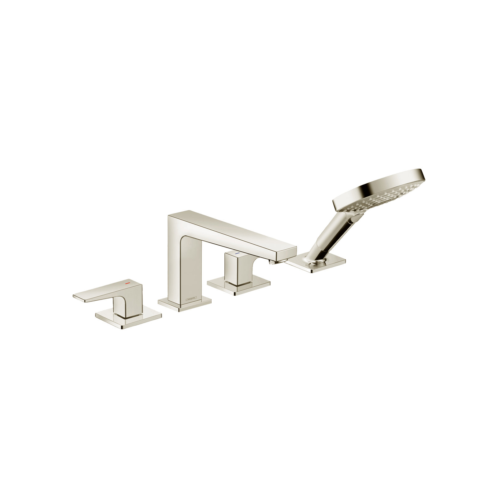 Metropol 4-Hole Roman Tub Faucet Set, Polished Nickel