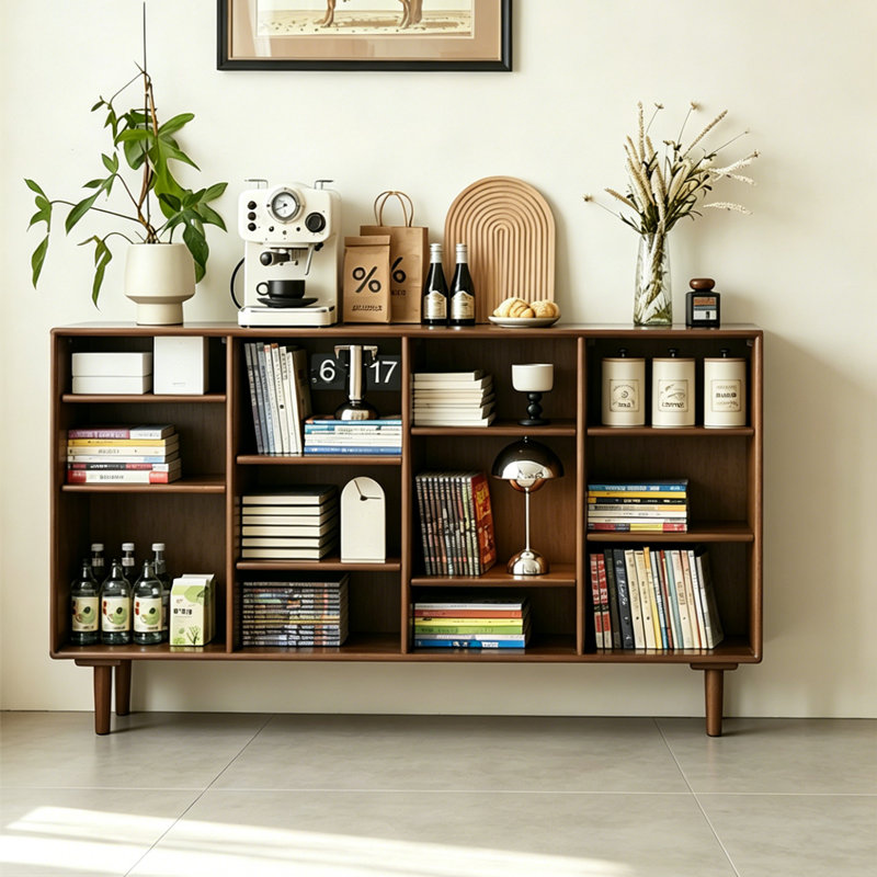 Bibliothèque en bois d'hévéa