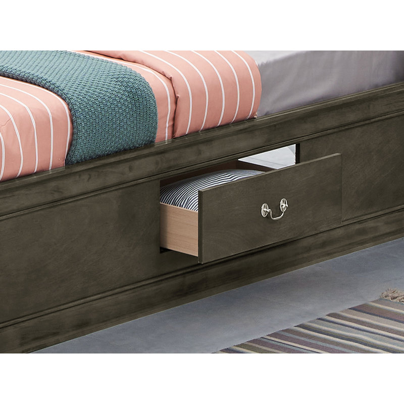 Citronelle Bookcase Storage Bed, Twin, Gray