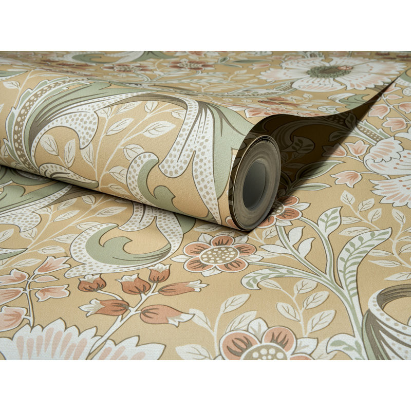 Papier peint floral Liora Butter, Jaune