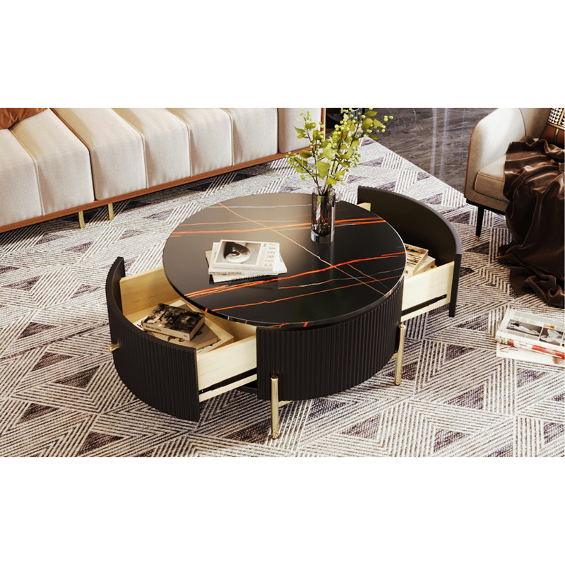 Table basse moderne avec 2 grands tiroirs de rangement Modern (31,5 po)