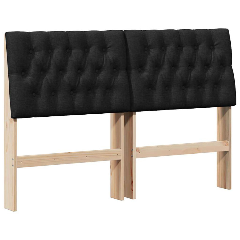 Solid Wood Headboard, Queen, Brown, Black