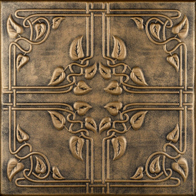 Ivy Leaves 1.6 ft. x 1.6 ft. Polystyrene Glue-up Ceiling Tile
