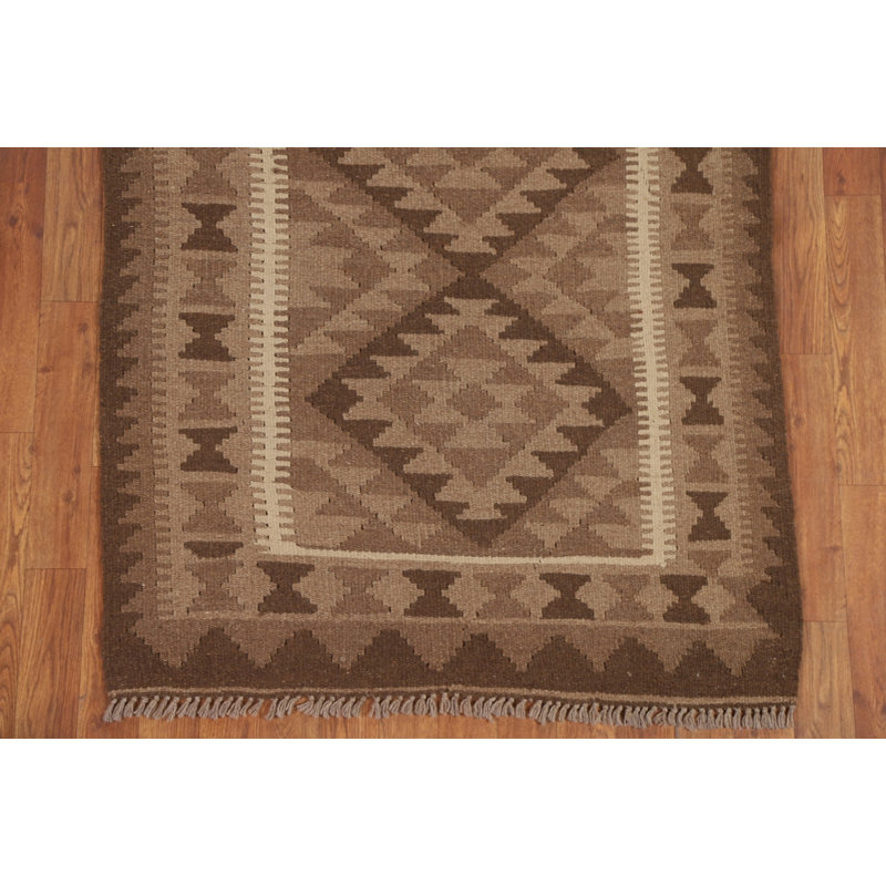 Tapis de couloir oriental géométrique Kilim 3 x 7