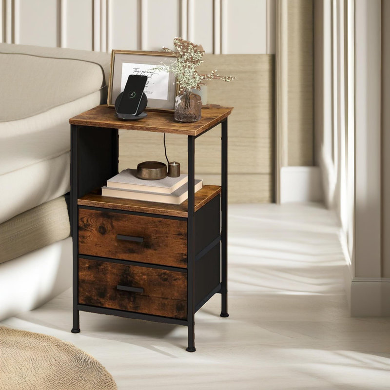 Mosinak 38cm W Manufactured Wood Bedside Table