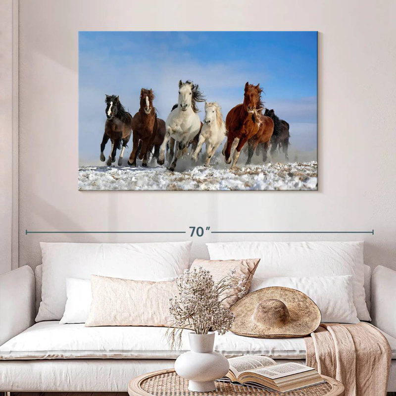 Brampt, chevaux de Mongolie, H 32 po x l 48 po