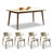 4 - Person White Rectangular Sintered Stone Stone Tabletop Dining Table Set