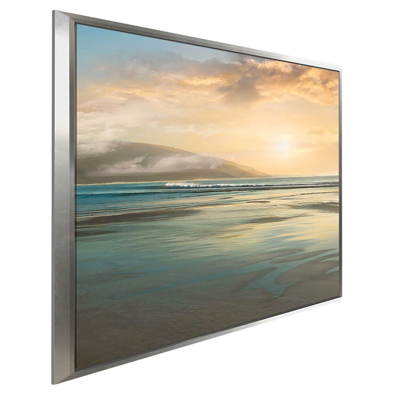 " Island Mist " by Mike Calascibetta, 31.5" H x 51.5" W x 2" D, Silver Floater Frame