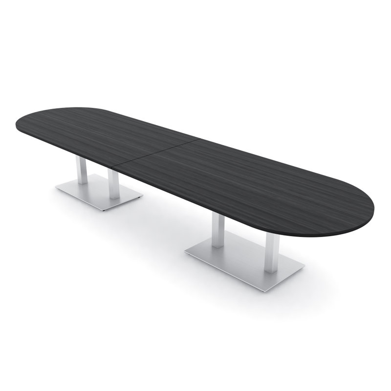 Table de conférence Racetrack, Nuit asiatique, Noir mat, L 168 po x l 48 po
