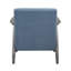 Fauteuil d'appoint décontracté en velours, structure en bois gris foncé, H 31,5 po x 31,5 po, siège rembourré bleu, bois massif et contreplaqué, style transitionnel-120913195
