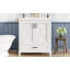 Meuble-lavabo de 30 pouces avec lavabo simple, structure en bois massif et panneau de fibres à densité moyenne, 2 portes à fermeture en douceur, 1 tiroir divisé, 2 tablettes de rangement, un grand espace de rangement, idéal pour les petites et moyennes salles de bain-118774439