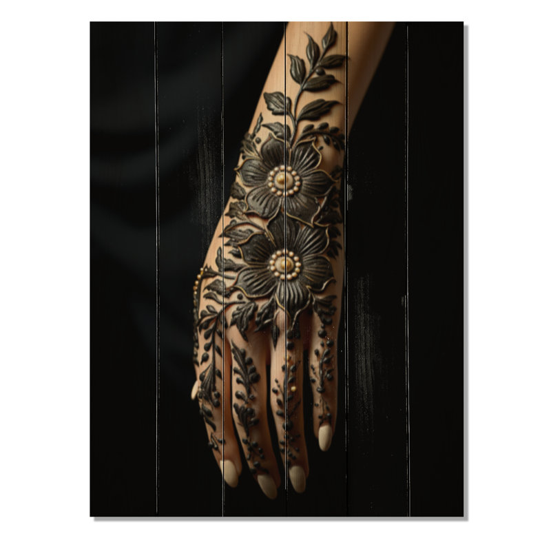 «Hinduisim Exquis Henna», reproduction d'art sur bois, H 40 po x l 30 po x P 0,78 po