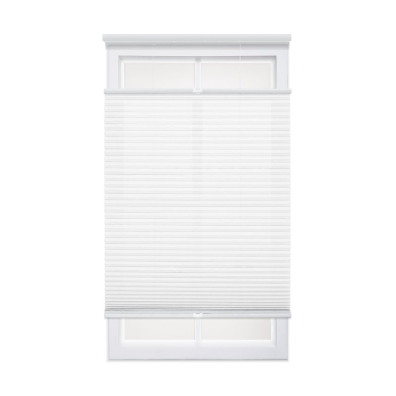 1 inch Cordless Semi-Sheer Light Filtering Top Down Bottom Up Cellular Shade, 20"W x 64"L, White