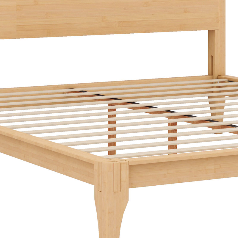 Lit plateforme Bamboo Wood, Naturel, Grand lit