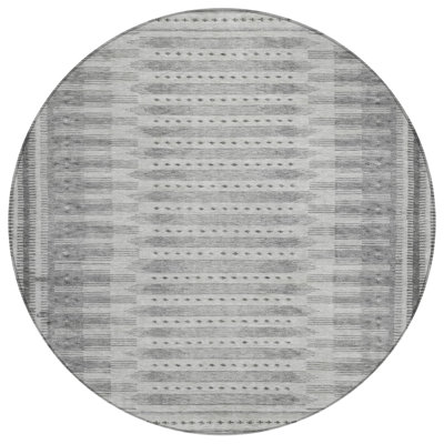 Machine Washable Indoor/Outdoor Xhevrie Gray Rug