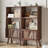 Small Bookcase, 43" H Open Shelf Cube Bookshelf With Slatted Door, Mid-century Bookcase With 3 Cubes, Open Shelves Display Storage Cabinet For Living Room, Home Office, Walnut-838677308