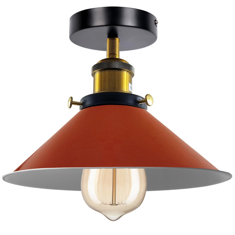 Denzel Semi Flush Mount, Orange