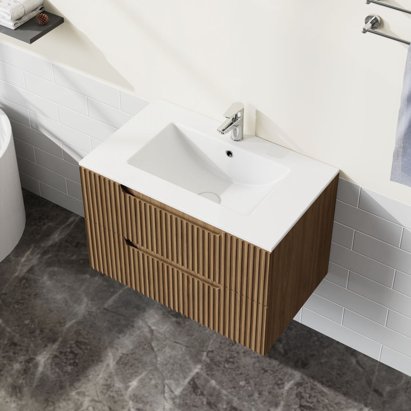 Lavabo sous-comptoir en céramique 30 po pour meuble-lavabo de salle de bain