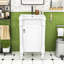 Meuble-lavabo simple autoportant moderne avec lavabo en céramique et grand rangement-989924162