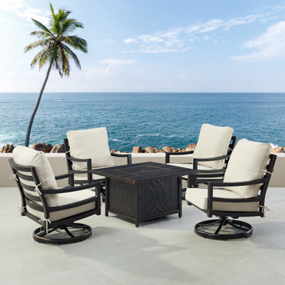 Ferruh 4 - Person Outdoor Seating Group with Cushions