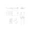 LANERI MINNEAPOLIS 3-Way Shower Kit, 55 x 23 cm Wall-Mounted Head with Waterfall