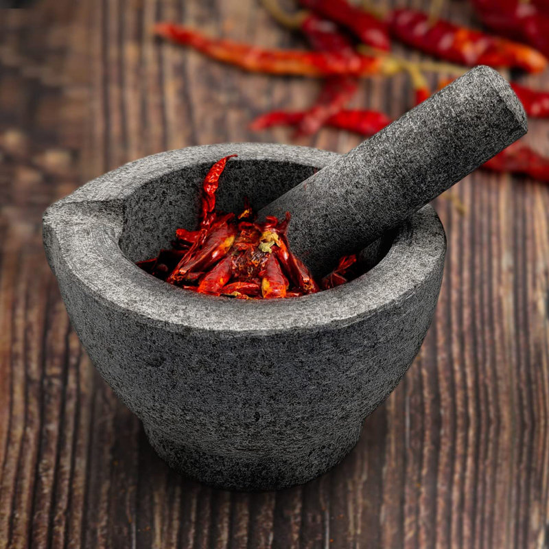 Granite Pestle & Mortar With Spout Set
