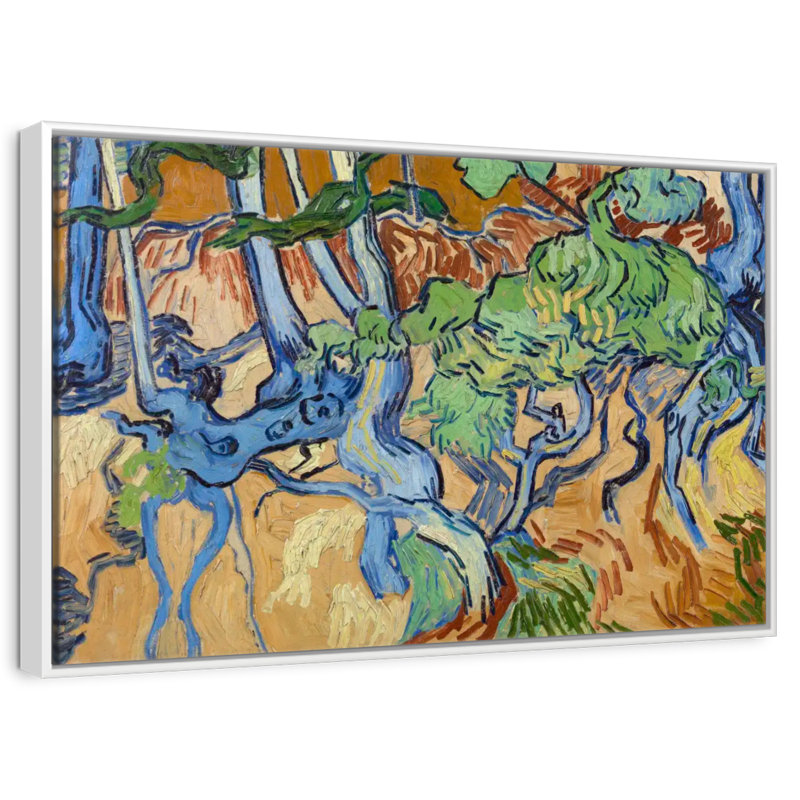 Racines d'arbre, Cadre flottant blanc, 19 po x 13 po