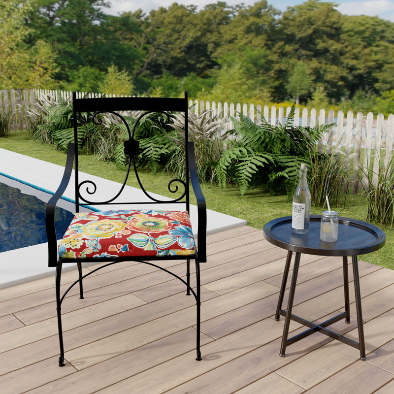 19" x 17" Outdoor Seat Cushion with Ties, Colsen Berry
