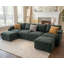 Canapé d'angle modulaire surdimensionné en forme de U de 295 cm (116 pouces), 6 places, confortable, en chenille, avec assise profonde et pouf amovible.-1306224646-1302126582