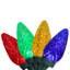 Lumières de Noël à facettes multicolores 100 lumières DEL C9, fil vert, 66 pi