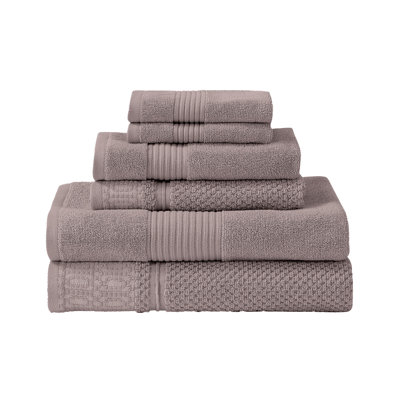 Modern Threads 6-Piece Jacquard Towel Set Astra – 100% Cotton, Quick Dry & Absorbent Bath, Hand & Washcloths – Modern Geometric Pattern