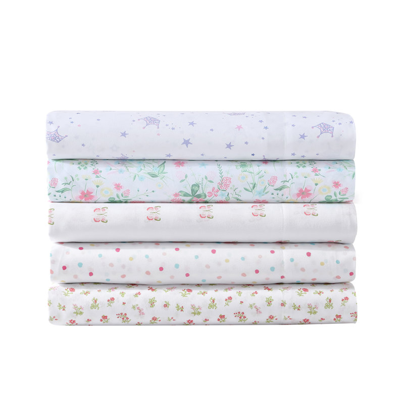 Ensembles de draps Laura Ashley, Ensemble de draps pour grand lit avec 2 taies d'or, Posey Dance Rose