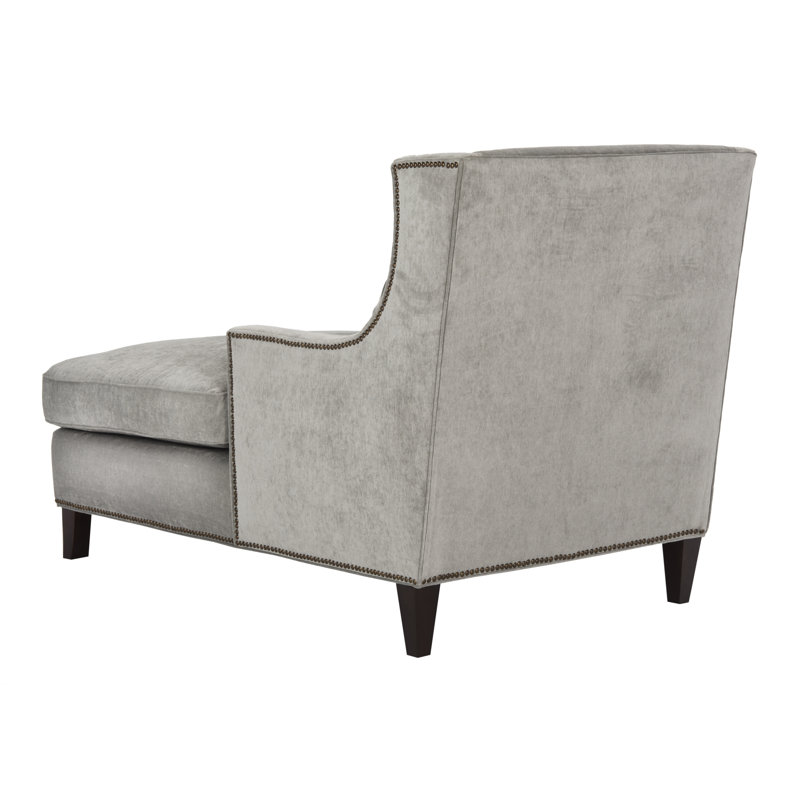 Higdon Velvet Chaise Lounge, Velvet Ash Gray