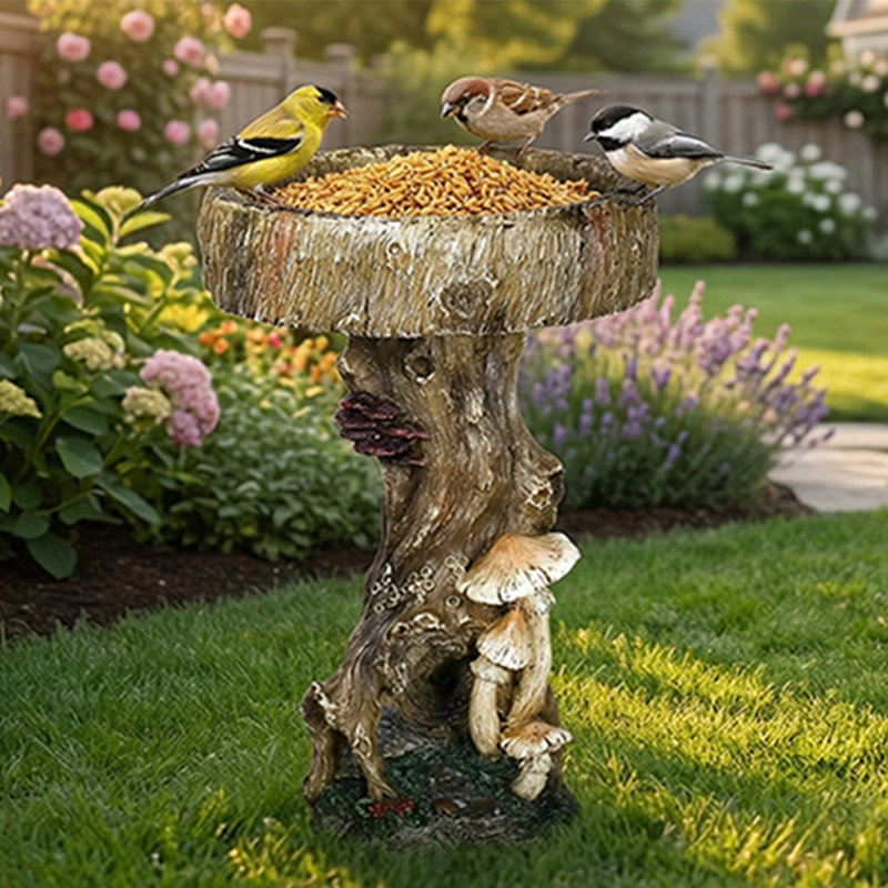 Bain d'oiseaux pour l'extérieur, bain d'oiseaux de 15,7 po de diamètre pour l'extérieur, bain multifonctionnel pour oiseaux et bol pour jardin