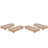 Outdoor Acacia Wood Patio Adjustable Lounge Chair Set Of 4 - Uncushioned For Backyard Pool Garden - Beige Rope & Natural Iron-426441457