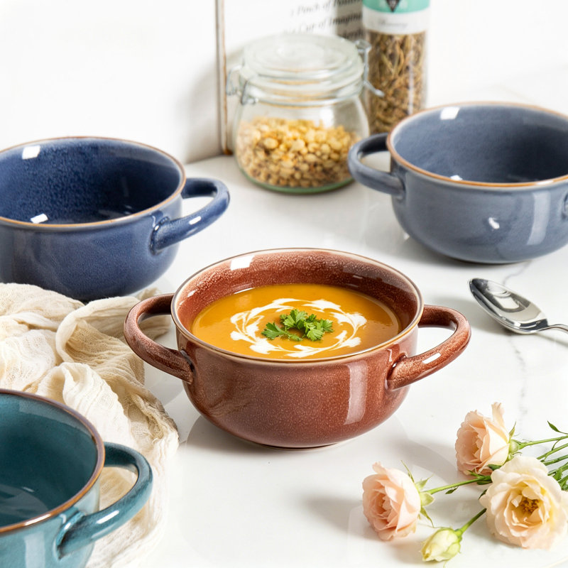Ensemble de 4 bols à soupe en grès 28 oz ALOFMO