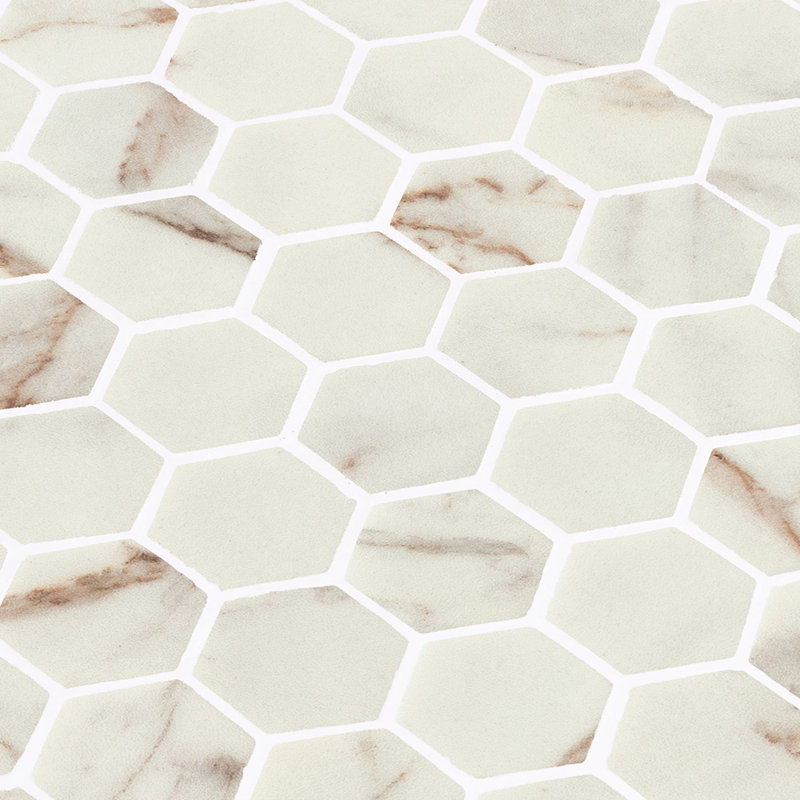 Spectrum Vibrant Hexagon Recycled Glass Mosaic Yoar