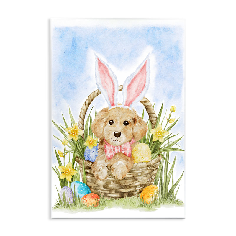 Spring Easter Puppy Wall Plaque, design by Amy Hall, 15" H x 10" W