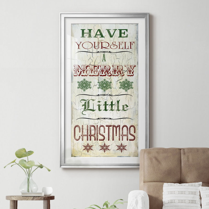 «Merry Little Christmas», reproduction d'art encadrée, H 22,5 po x l 42,5 po x P 1,5 po, Encadrement argenté