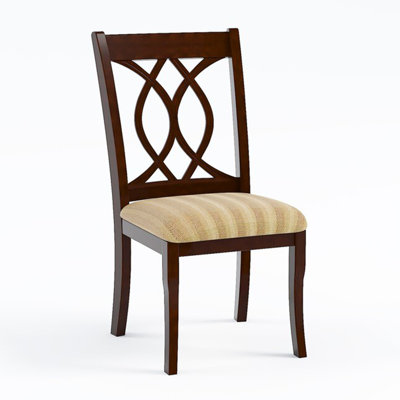 Brown Cherry Padded Fabric Chairs 2Pc Side Chairs Traditional Look Dining Room Furniture Kitchen Beautiful Crafted Chairs