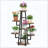 7-Tier Corner Multiple Plants Shelf Rustic Brown & Black