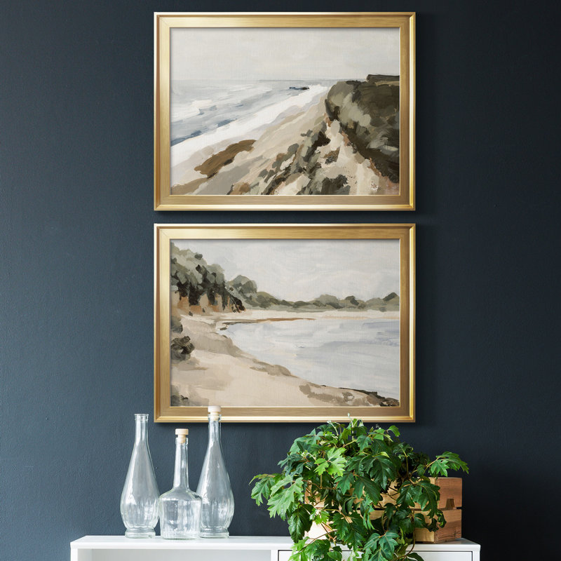 Bluff Bay I - ensemble de 2 reproductions de cadres photo, H 24,5 po x l 37 po x P 1 po, Or