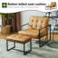 Fauteuil et repose-pieds en cuir Buren-101040977