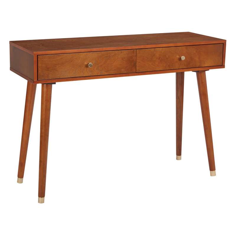 Console en bois massif Yearby, Noyer