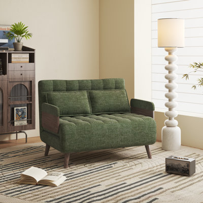  44.88 In. 3-in-1 Convertible Green Chenille Tufted Sleeper Reclining Sofa Chair,with Adjustable Backrest