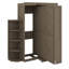 Lit escamotable rotatif avec armoire murale cachée, deux tablettes latérales à 3 niveaux, bureau convertible, supports de rangement supplémentaires, lit mural multifonctionnel peu encombrant-714665347