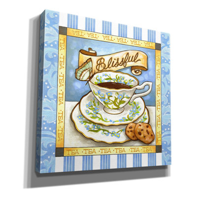 'Tea Blissful Blue Teacup' by Cathy Horvath-Buchanan Canvas Wall Art