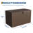 120 Gallon Outdoor Deck Storage Box – Weatherproof Lockable Resin Bin with Lid & Side Handles – Rattan Style Patio Furniture, Garden Tools, Pool Accessories, Brown-125504542
